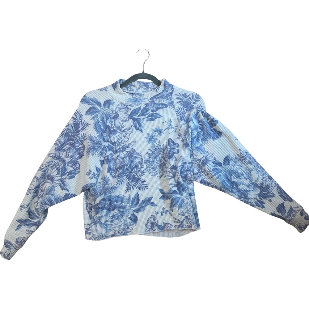 Chaser Blue Floral Sweater